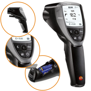 Testo 835-T1, pirometr, 4-punktowy celownik laserowy