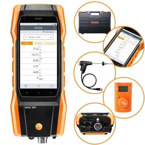 Analizator spalin testo 300 (8000 ppm) + Senco CO