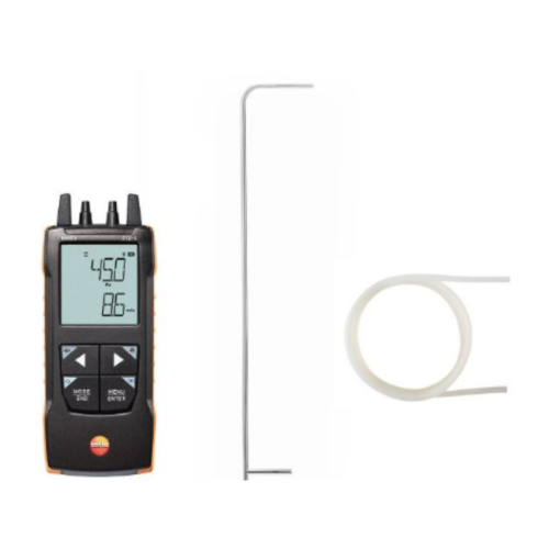 Zestaw Testo 512-1 - Cyfrowy przyrząd do pomiaru różnicy ciśnień do 200 hPa + Rurka Pitota