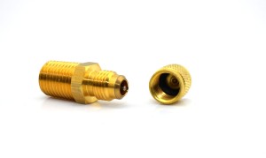 Zawór, zaworek serwisowy schradera AVX skręcany 1/4 SAEx1/4 NPT GAR